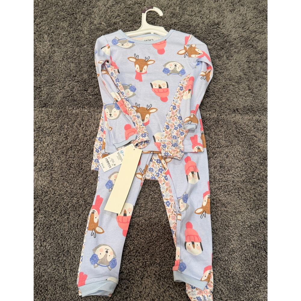 Carter's Girls 4-Piece Winter‎ Pajama Set, Christmas – Size 2T (NWT)